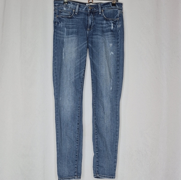 Paige Verdugo Ultra Skinny Low Rise Distressed Jeans - Size 27   ** Light Stains - Picture 1 of 12